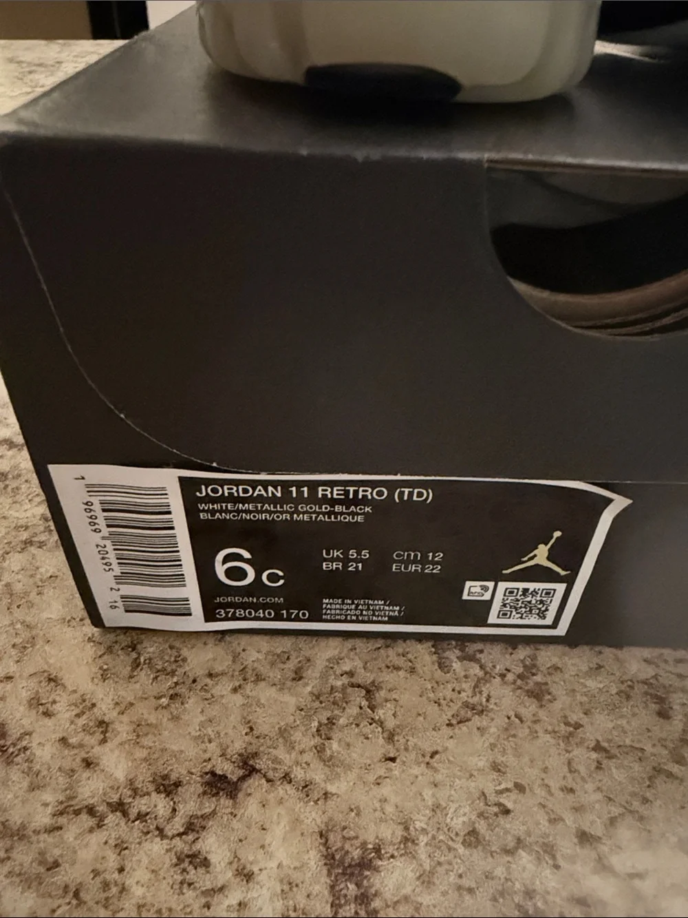 Jordan Baby Walker Shoes in White and Black